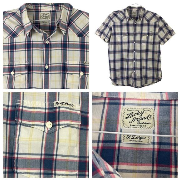 Lucky Brand Other - Men's Lucky Brand Short Sleeve Plaid Button Down XL‎